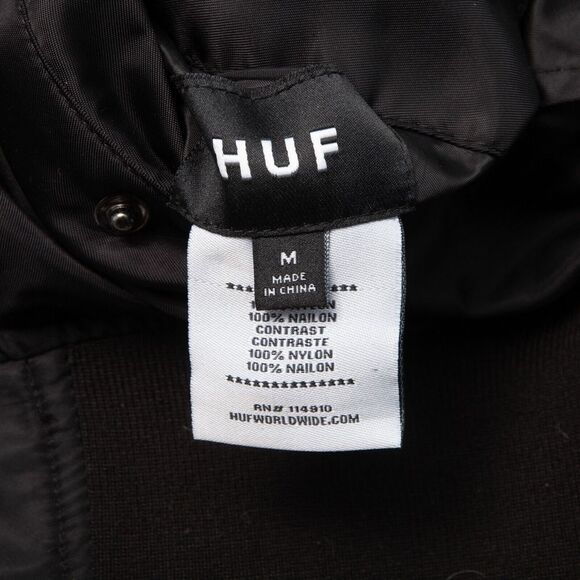 HUF Reversible Jacket Men Medium Black Blue Hawks Pockets Full Zip - Picture 11 of 16